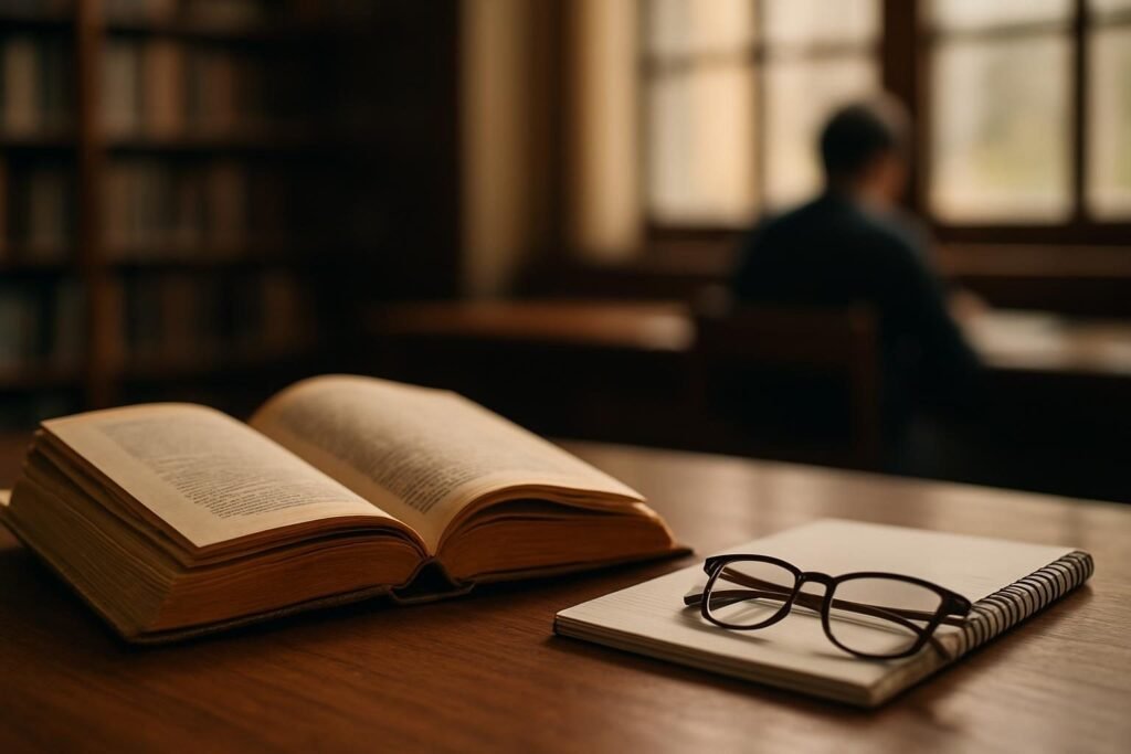 Worn paperback on a library table, representing an autobiography of Malcolm X summary and study guide
