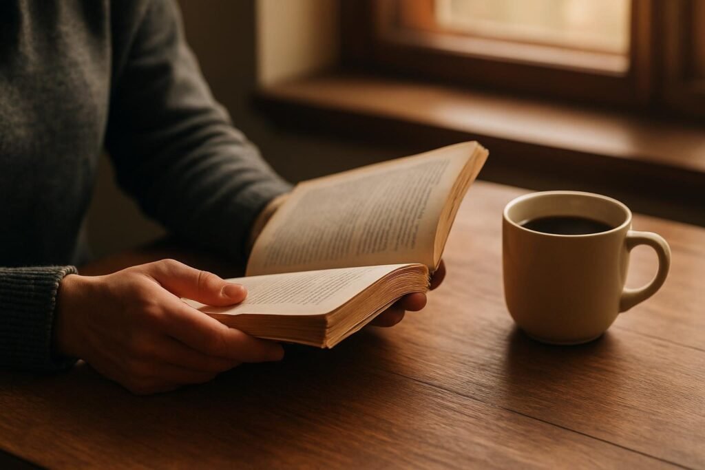 Hands holding a worn paperback, a starting point for the best books on media literacy