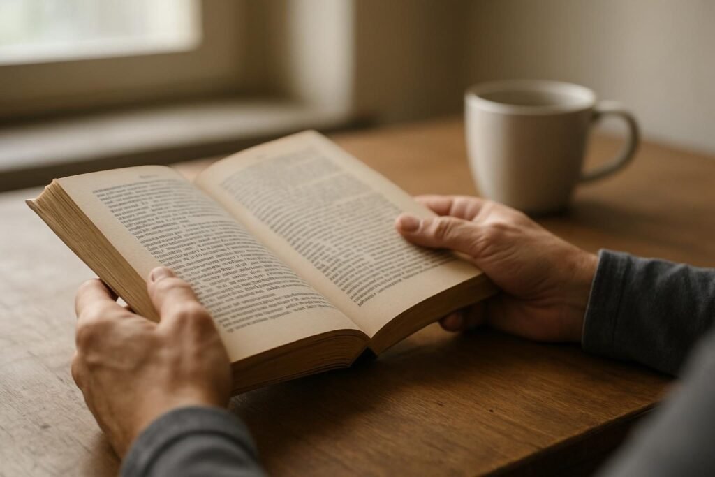 Hands holding a worn book, illustrating a propaganda Edward Bernays summary