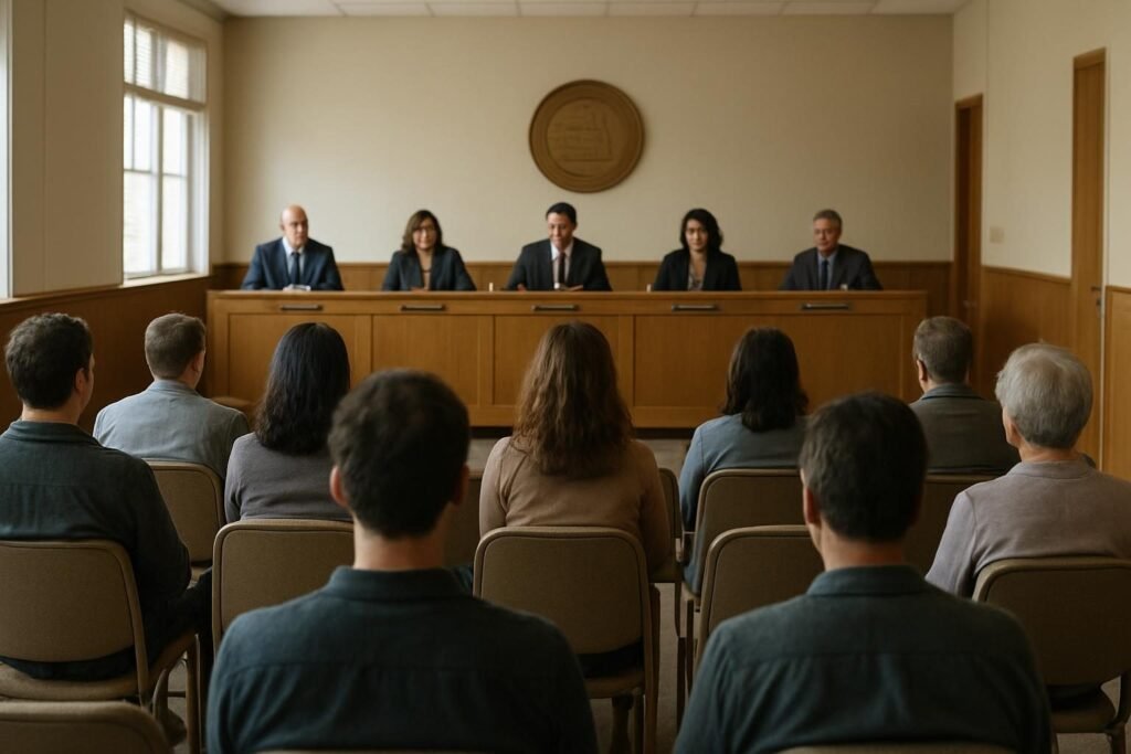 Residents watching a city council meeting, illustrating what does a city council do