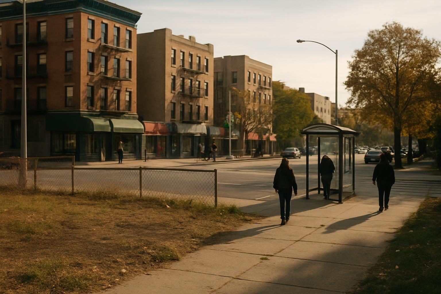 A neighborhood street where zoning decisions shape what gets built