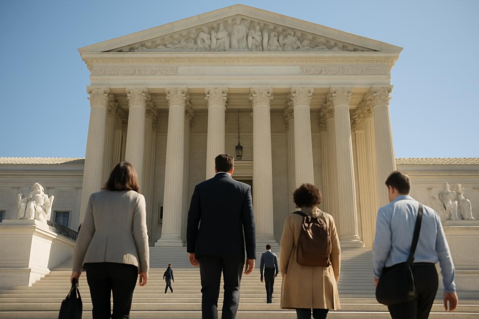 Courthouse steps where legal fights over campaign spending are decided