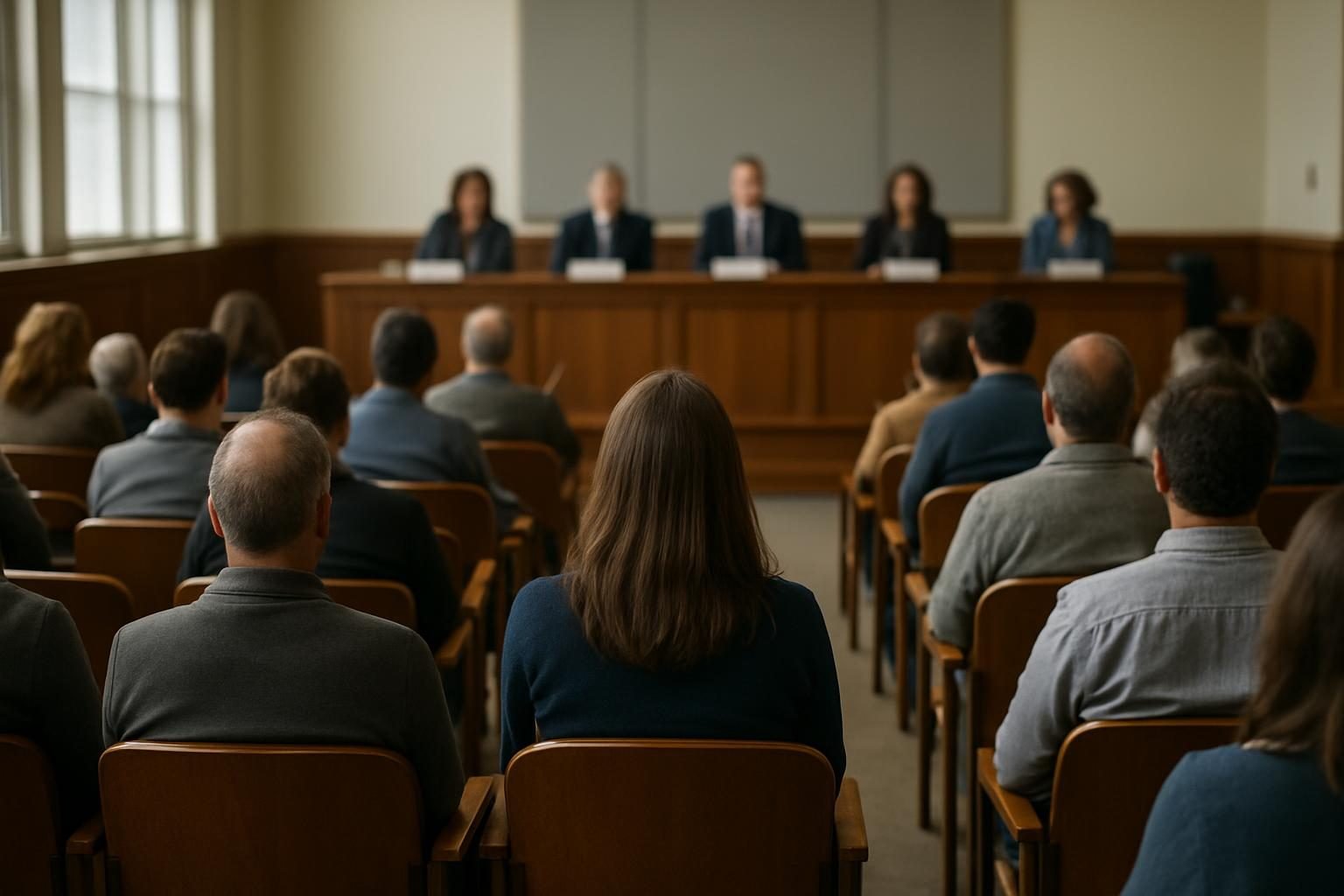 Citizens attending a public agency hearing