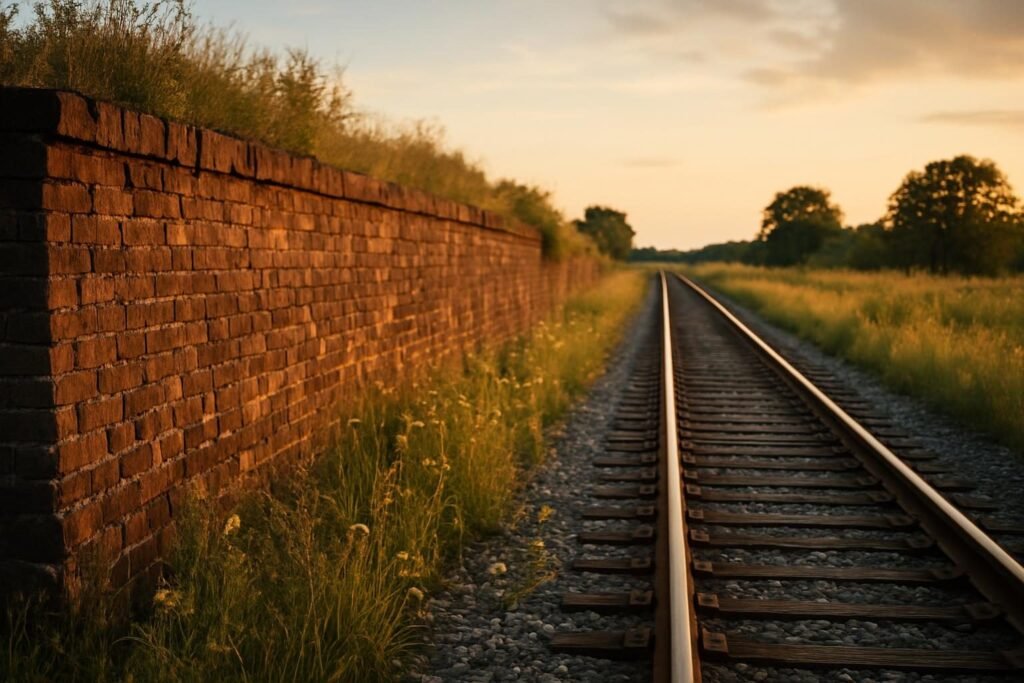 Quiet railroad tracks in the rural South, a setting tied to the history of what was convict leasing